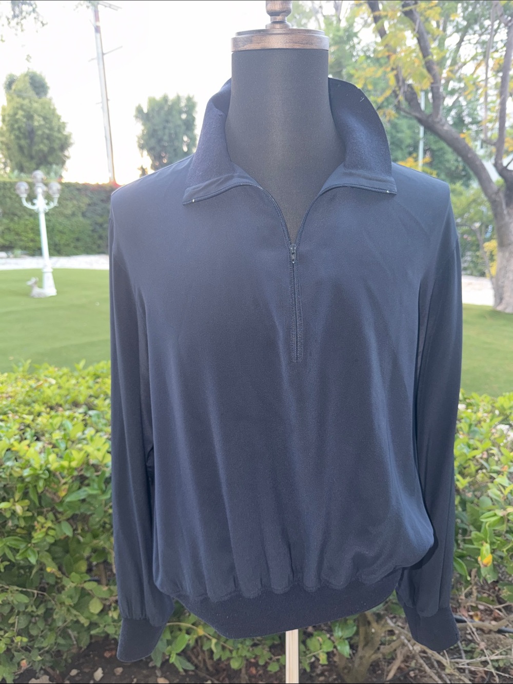 PANCALDI & B Navy Made in Italy silk Top size 48